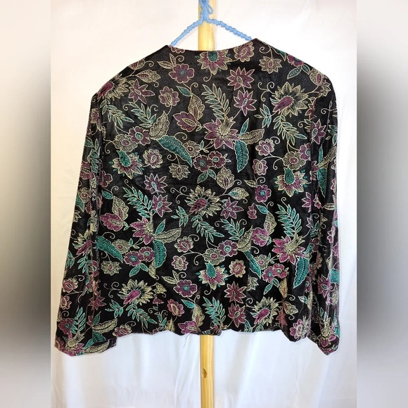 Vintage Braemar by Jeremy Scott Paisley  Velvet Jacket Size 12 - Picture 3 of 11
